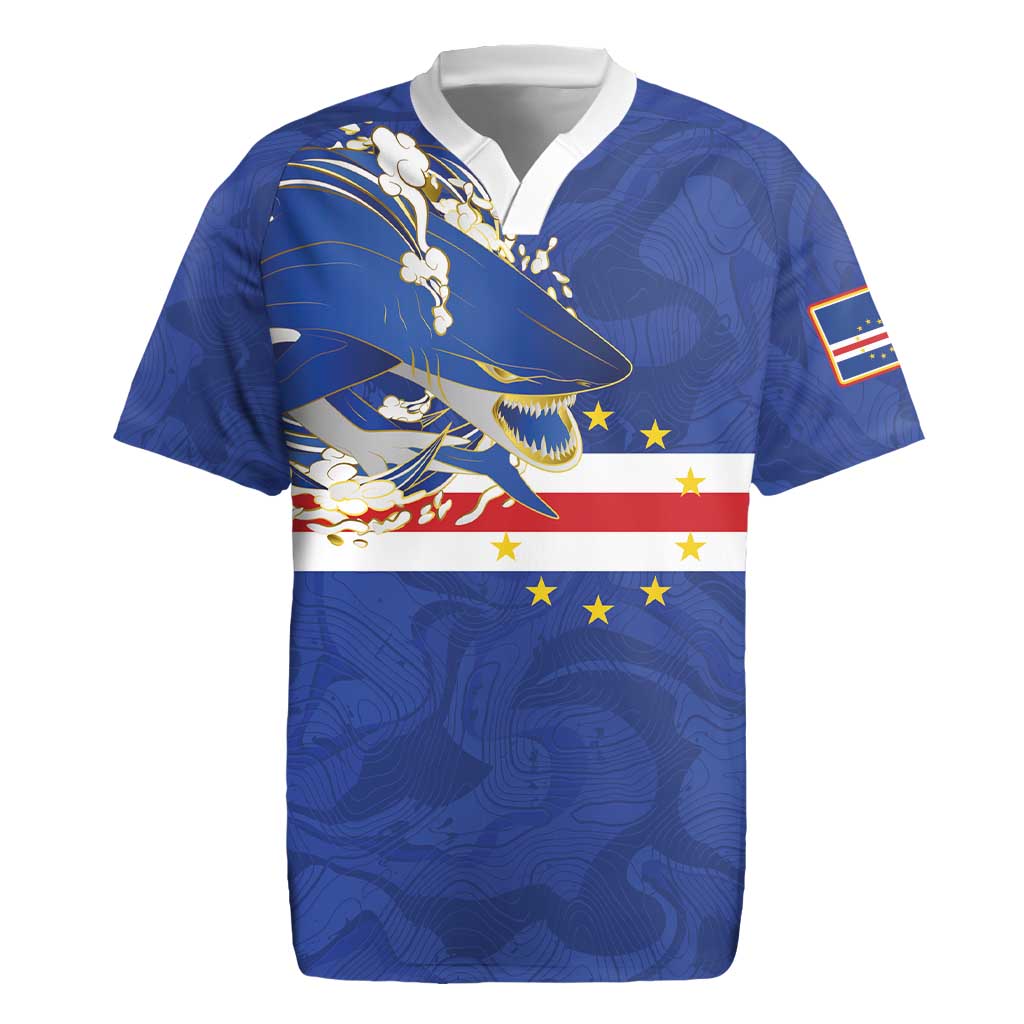 Custom Cape Verde National Football Rugby Jersey Glory Blue Sharks - Wonder Print Shop