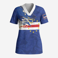 Custom Cape Verde National Football Scrub Top Glory Blue Sharks - Wonder Print Shop
