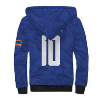 Custom Cape Verde National Football Sherpa Hoodie Glory Blue Sharks - Wonder Print Shop