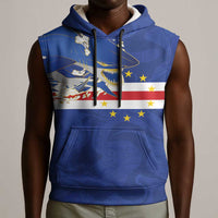 Custom Cape Verde National Football Sleeveless Hoodie Glory Blue Sharks - Wonder Print Shop