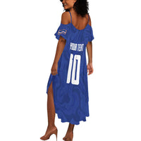 Custom Cape Verde National Football Summer Maxi Dress Glory Blue Sharks - Wonder Print Shop