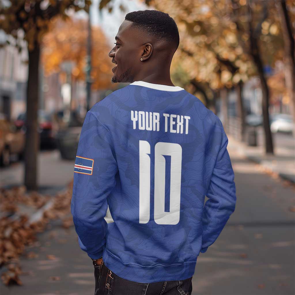 Custom Cape Verde National Football Sweatshirt Glory Blue Sharks - Wonder Print Shop
