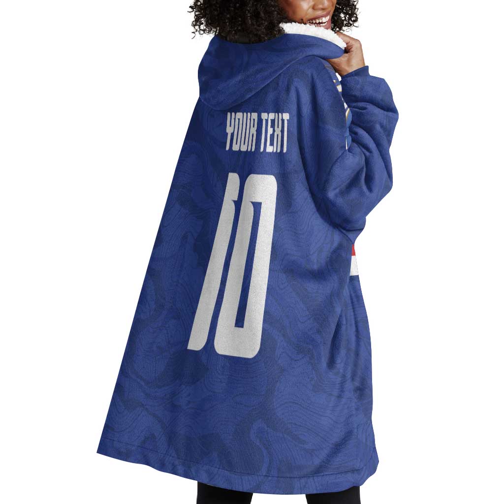 Custom Cape Verde National Football Wearable Blanket Hoodie Glory Blue Sharks - Wonder Print Shop