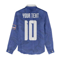 Custom Cape Verde National Football Women Casual Shirt Glory Blue Sharks - Wonder Print Shop