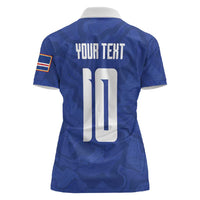 Custom Cape Verde National Football Women Polo Shirt Glory Blue Sharks - Wonder Print Shop