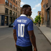 Custom Cape Verde National Football Zipper Polo Shirt Glory Blue Sharks - Wonder Print Shop