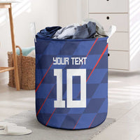Custom Croatia National Football Laundry Basket The Checkered Blue Version - Wonder Print Shop