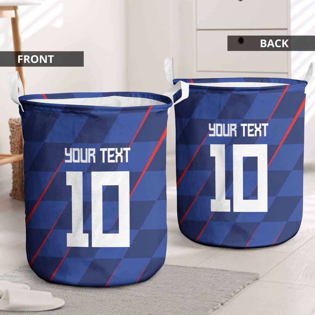 Custom Croatia National Football Laundry Basket The Checkered Blue Version - Wonder Print Shop