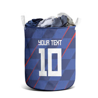 Custom Croatia National Football Laundry Basket The Checkered Blue Version - Wonder Print Shop