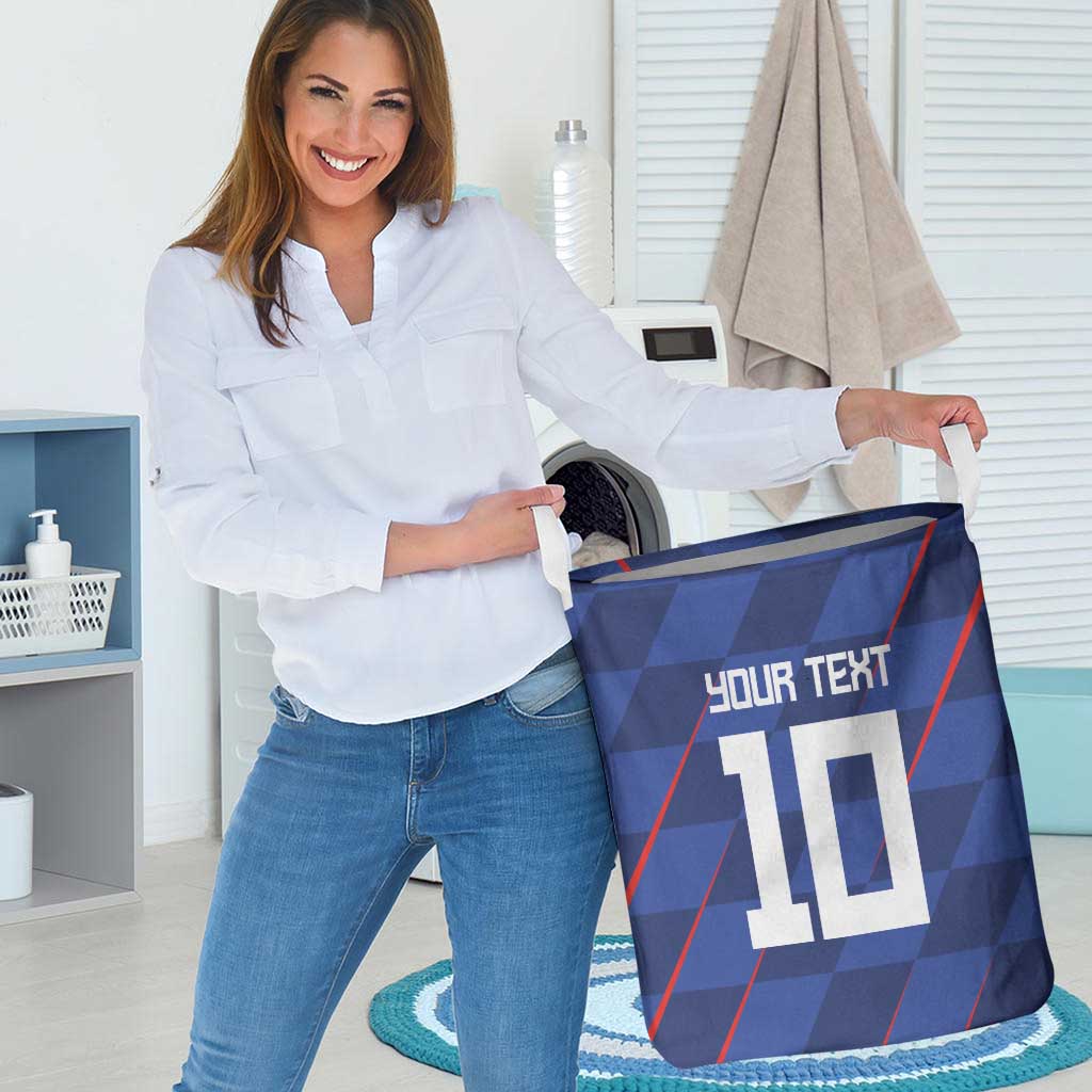 Custom Croatia National Football Laundry Basket The Checkered Blue Version - Wonder Print Shop