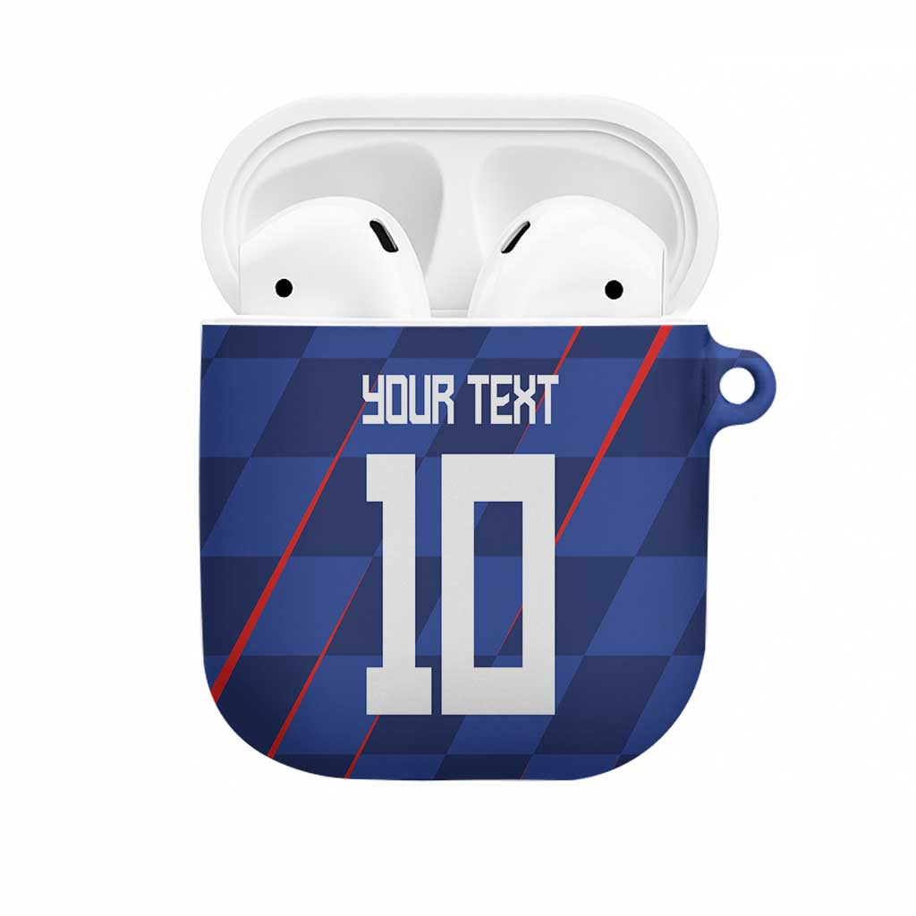 Custom Croatia National Football AirPods Case The Checkered Blue Version - Wonder Print Shop