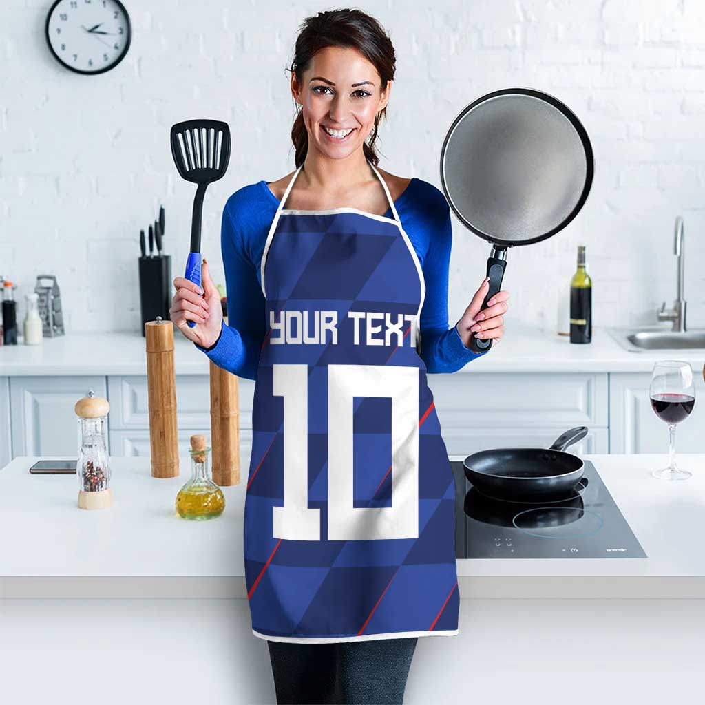 Custom Croatia National Football Apron The Checkered Blue Version - Wonder Print Shop