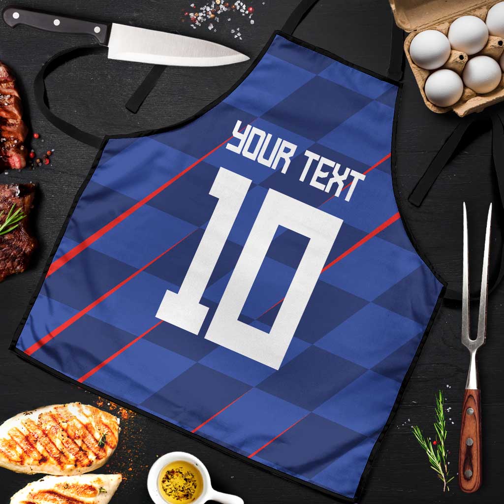 Custom Croatia National Football Apron The Checkered Blue Version - Wonder Print Shop