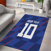Custom Croatia National Football Area Rug The Checkered Blue Version - Wonder Print Shop