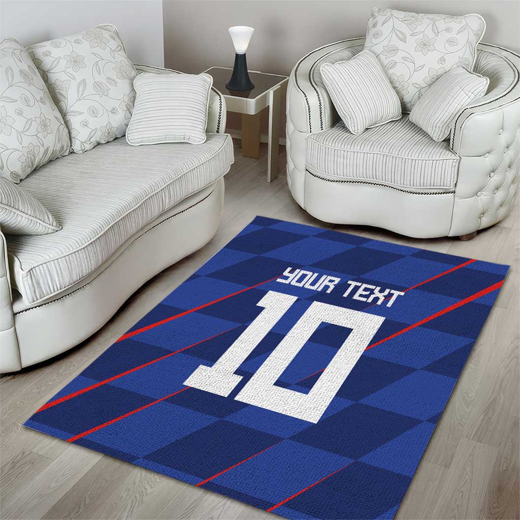 Custom Croatia National Football Area Rug The Checkered Blue Version - Wonder Print Shop