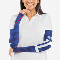 Custom Croatia National Football Arm Sleeves The Checkered Blue Version - Wonder Print Shop