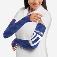 Custom Croatia National Football Arm Sleeves The Checkered Blue Version - Wonder Print Shop