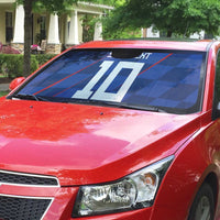 Custom Croatia National Football Auto Sun Shade The Checkered Blue Version - Wonder Print Shop