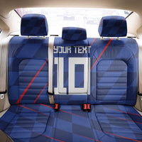 Custom Croatia National Football Back Car Seat Cover The Checkered Blue Version - Wonder Print Shop