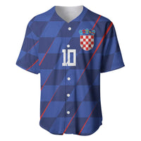 Custom Croatia National Football Baseball Jersey The Checkered Blue Version - Wonder Print Shop