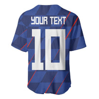 Custom Croatia National Football Baseball Jersey The Checkered Blue Version - Wonder Print Shop