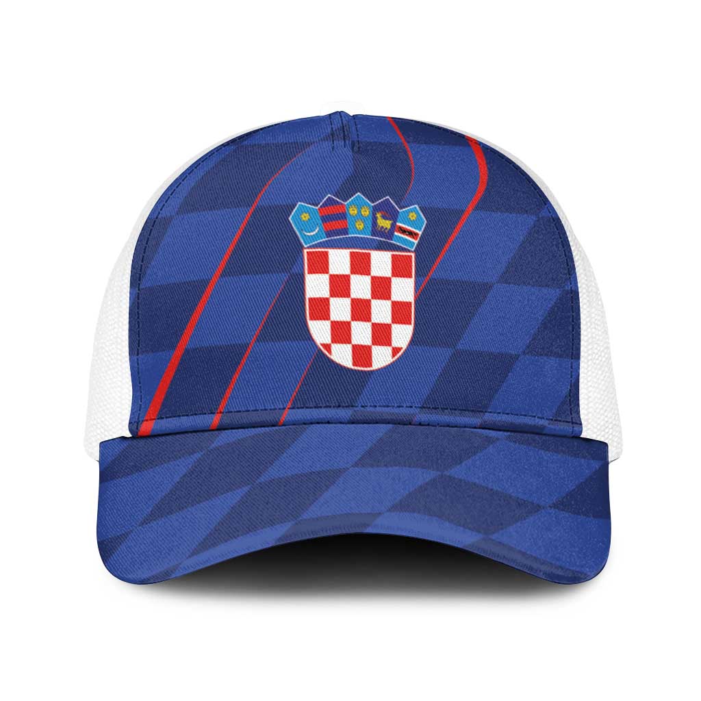 Croatia National Football Baseball Net Cap The Checkered Blue Version - Wonder Print Shop