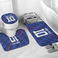 Custom Croatia National Football Bathroom Set The Checkered Blue Version - Wonder Print Shop