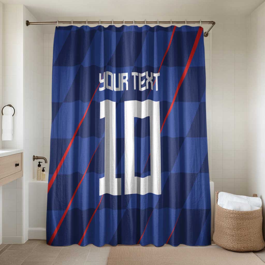 Custom Croatia National Football Bathroom Set The Checkered Blue Version - Wonder Print Shop