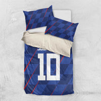 Custom Croatia National Football Bedding Set The Checkered Blue Version - Wonder Print Shop
