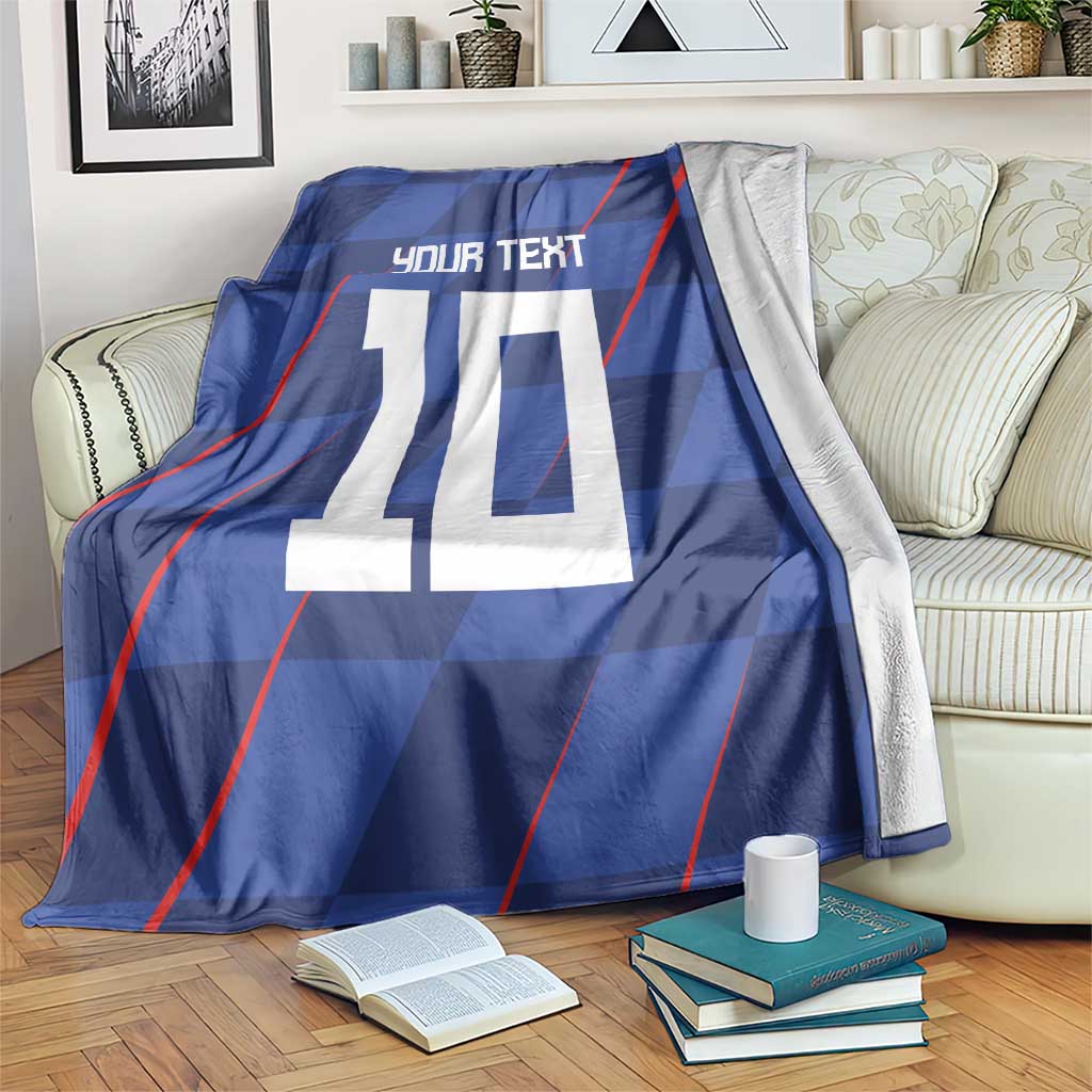 Custom Croatia National Football Blanket The Checkered Blue Version - Wonder Print Shop