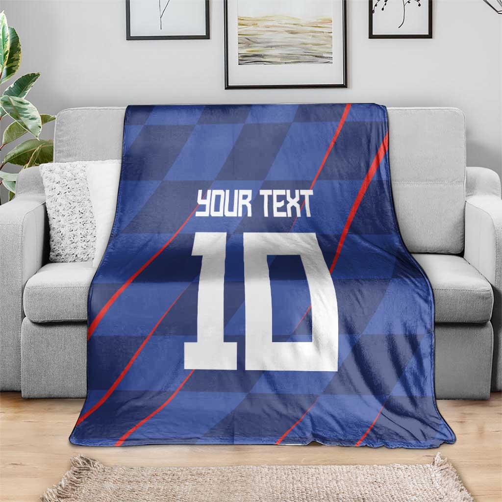 Custom Croatia National Football Blanket The Checkered Blue Version - Wonder Print Shop