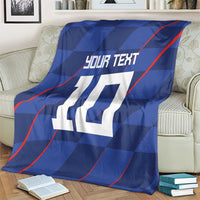 Custom Croatia National Football Blanket The Checkered Blue Version - Wonder Print Shop