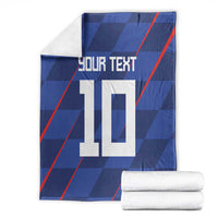 Custom Croatia National Football Blanket The Checkered Blue Version - Wonder Print Shop
