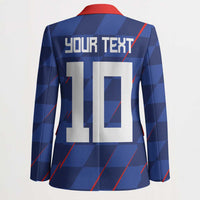 Custom Croatia National Football Blazer The Checkered Blue Version - Wonder Print Shop