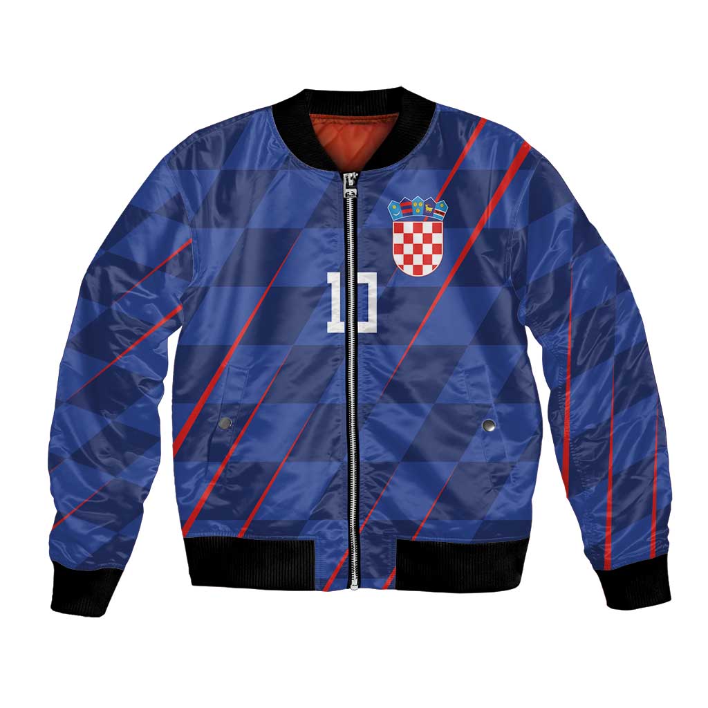Custom Croatia National Football Bomber Jacket The Checkered Blue Version - Wonder Print Shop