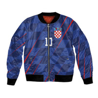 Custom Croatia National Football Bomber Jacket The Checkered Blue Version - Wonder Print Shop
