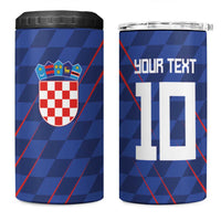 Custom Croatia National Football 4 in 1 Can Cooler Tumbler The Checkered Blue Version - Wonder Print Shop
