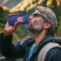 Custom Croatia National Football 4 in 1 Can Cooler Tumbler The Checkered Blue Version - Wonder Print Shop