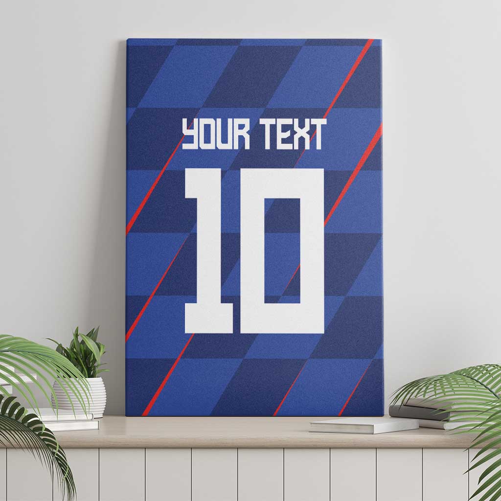 Custom Croatia National Football Canvas Wall Art The Checkered Blue Version - Wonder Print Shop