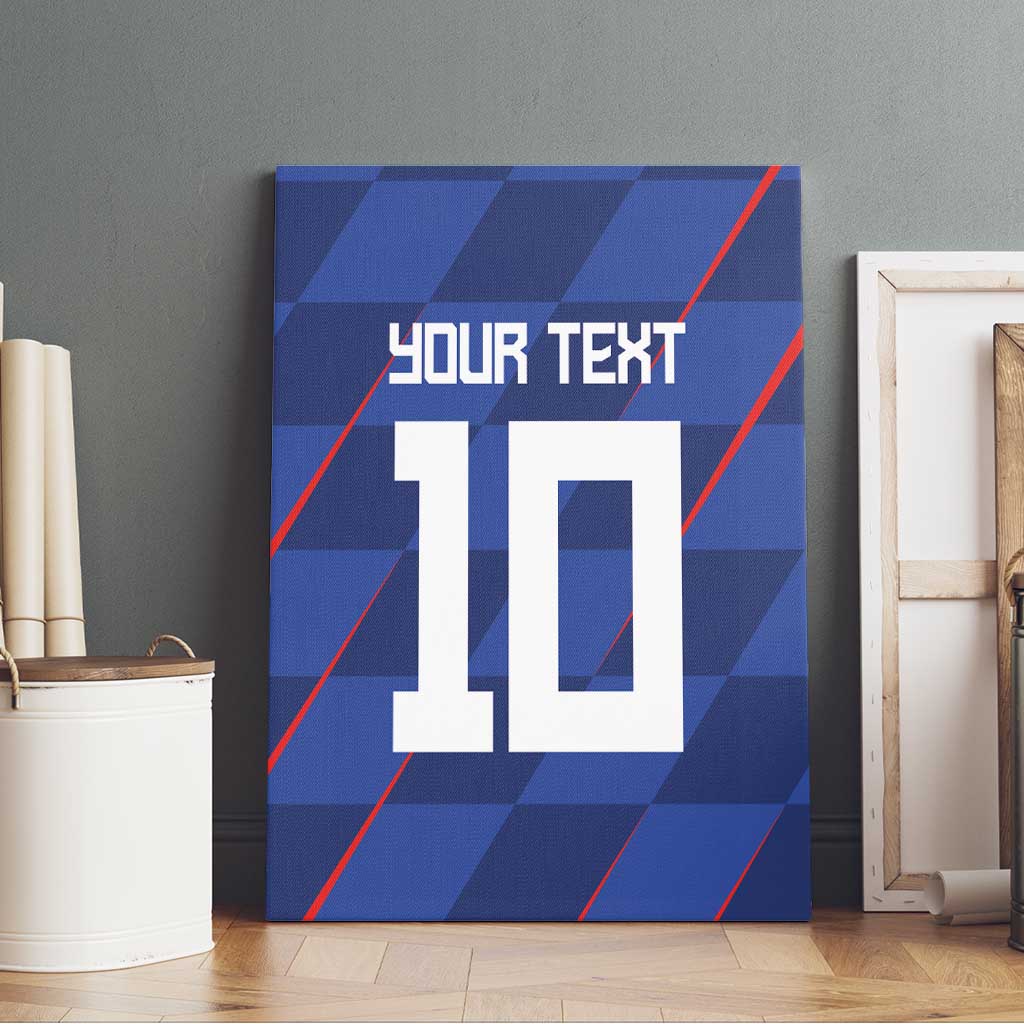 Custom Croatia National Football Canvas Wall Art The Checkered Blue Version - Wonder Print Shop
