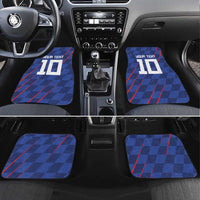 Custom Croatia National Football Car Mats The Checkered Blue Version - Wonder Print Shop