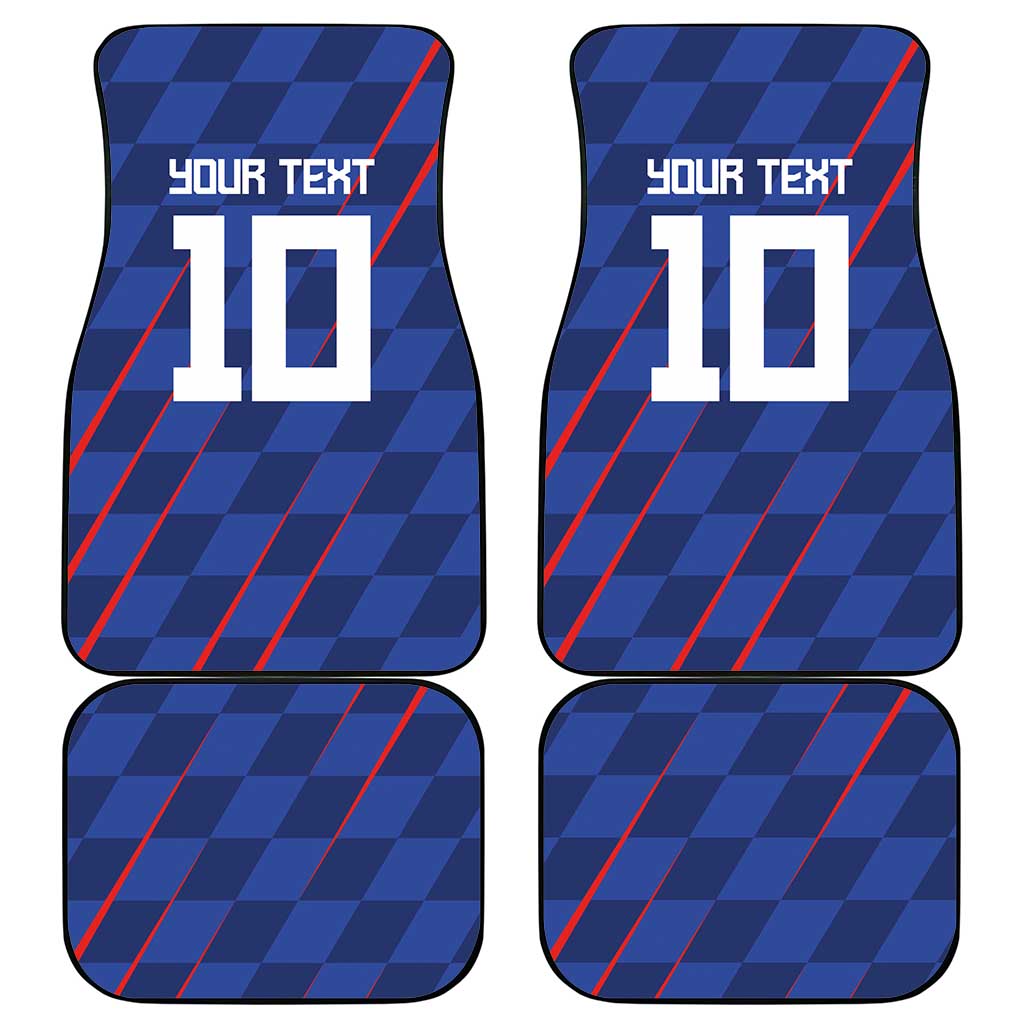 Custom Croatia National Football Car Mats The Checkered Blue Version - Wonder Print Shop