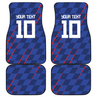 Custom Croatia National Football Car Mats The Checkered Blue Version - Wonder Print Shop