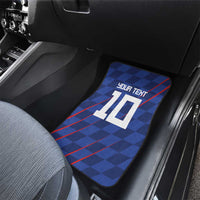 Custom Croatia National Football Car Mats The Checkered Blue Version - Wonder Print Shop