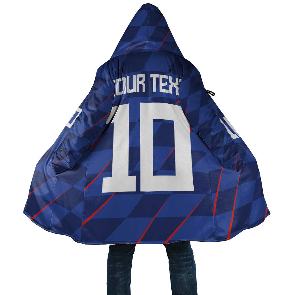 Custom Croatia National Football Cloak The Checkered Blue Version - Wonder Print Shop