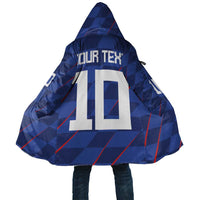 Custom Croatia National Football Cloak The Checkered Blue Version - Wonder Print Shop