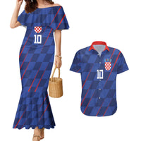 Custom Croatia National Football Couples Matching Mermaid Dress and Hawaiian Shirt The Checkered Blue Version - Wonder Print Shop