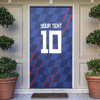 Custom Croatia National Football Door Cover The Checkered Blue Version - Wonder Print Shop