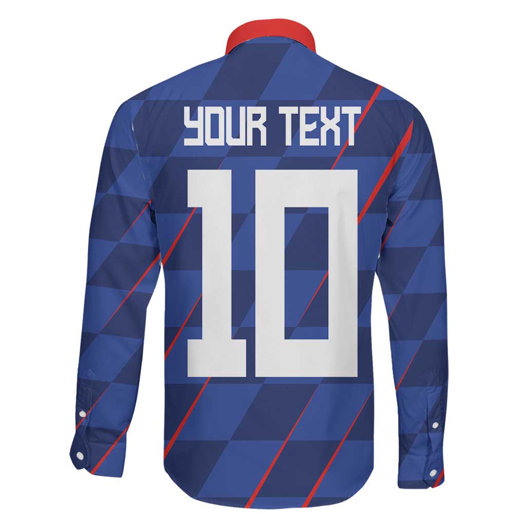 Custom Croatia National Football Family Matching Long Sleeve Bodycon Dress and Hawaiian Shirt The Checkered Blue Version - Wonder Print Shop