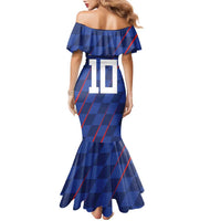Custom Croatia National Football Family Matching Mermaid Dress and Hawaiian Shirt The Checkered Blue Version - Wonder Print Shop